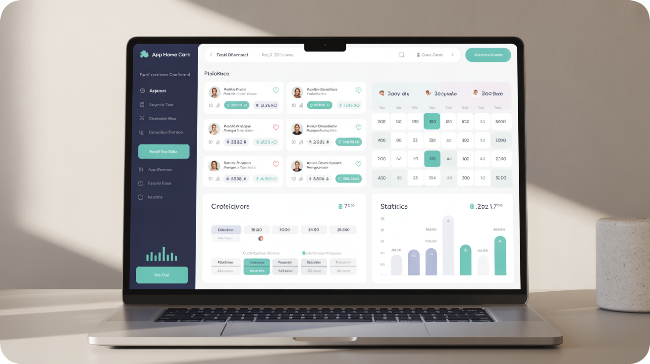 Dashboard APP Home Care - Sistema de gestão para cuidadores